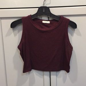 Navy and maroon crop top